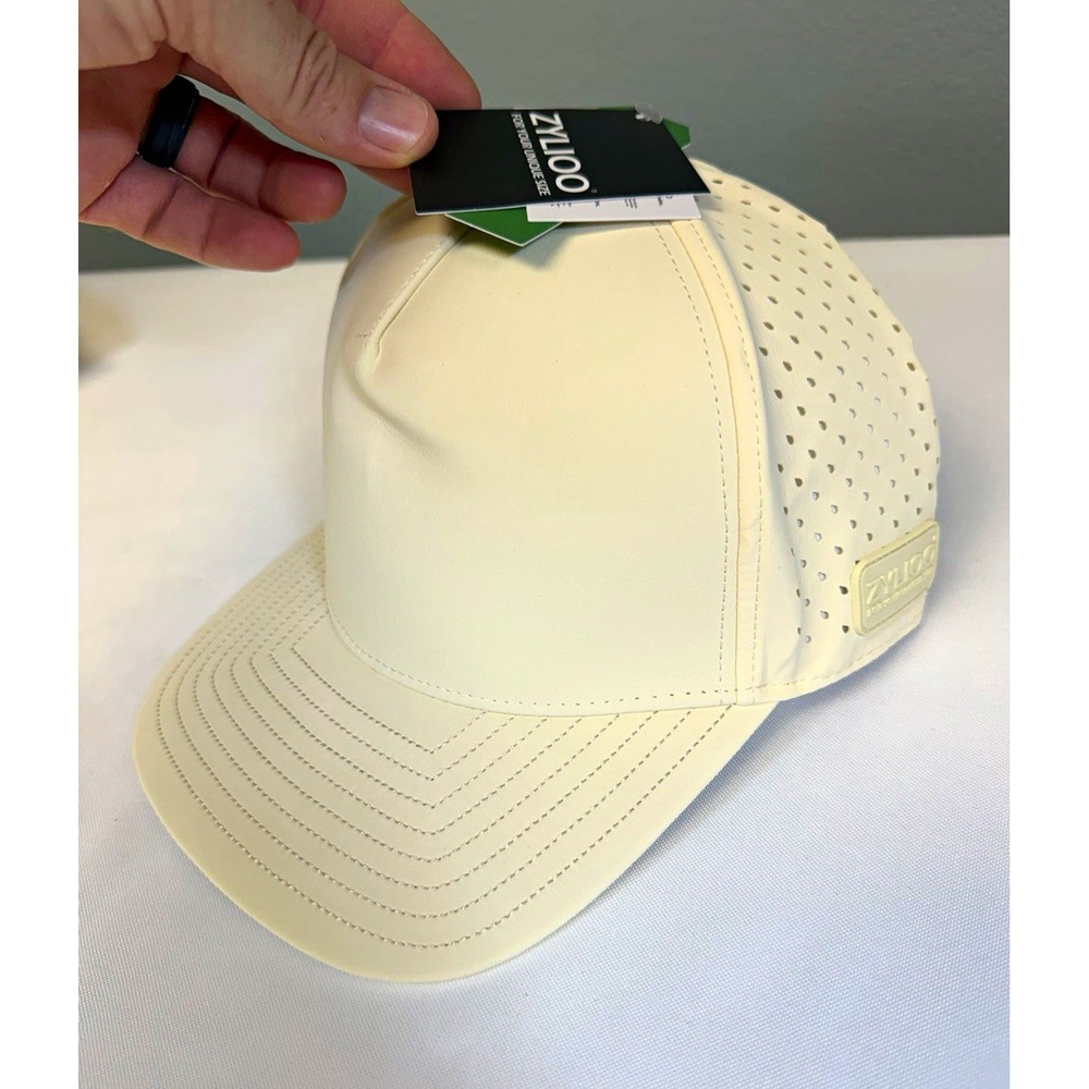 ZYLIOO Beige Perforated Adjustable Men’s Baseball Cap Solid XL-3XL